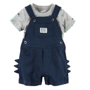 Baby Boy Newborn Tee & Shortalls Set Dinosaur